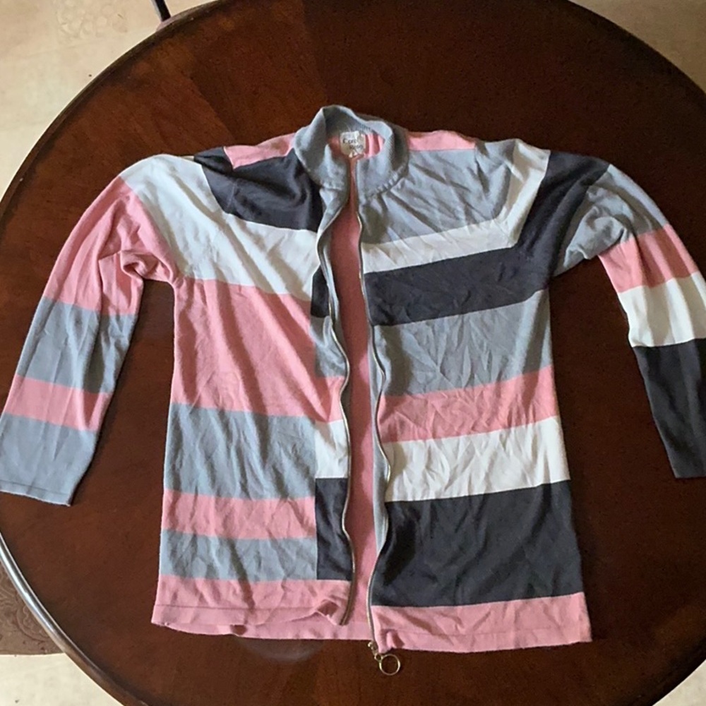 Striped Zip-Up Top